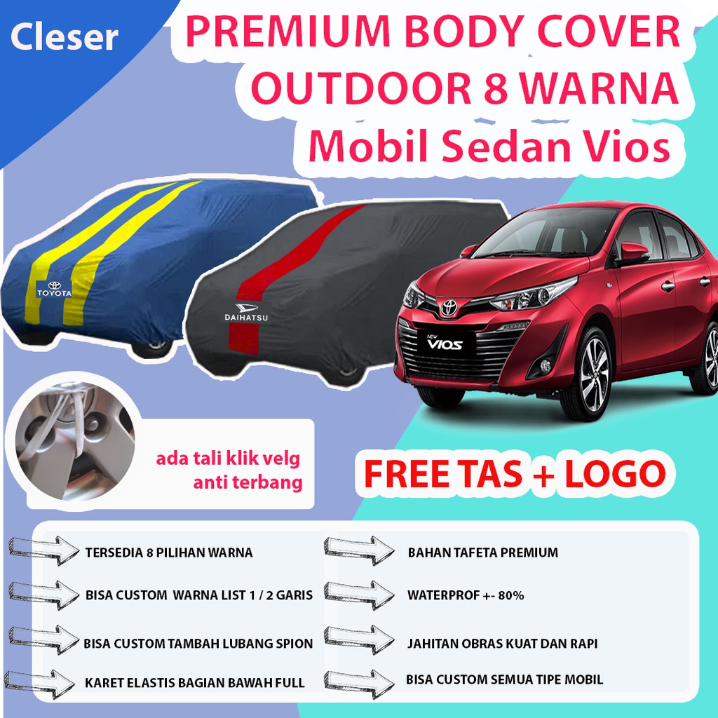 Body Cover OUTDOOR PREMIUM VIOS / Sarung Mobil Vios / Cover Mobil Vios / Selimut Vios / Sedan no 7