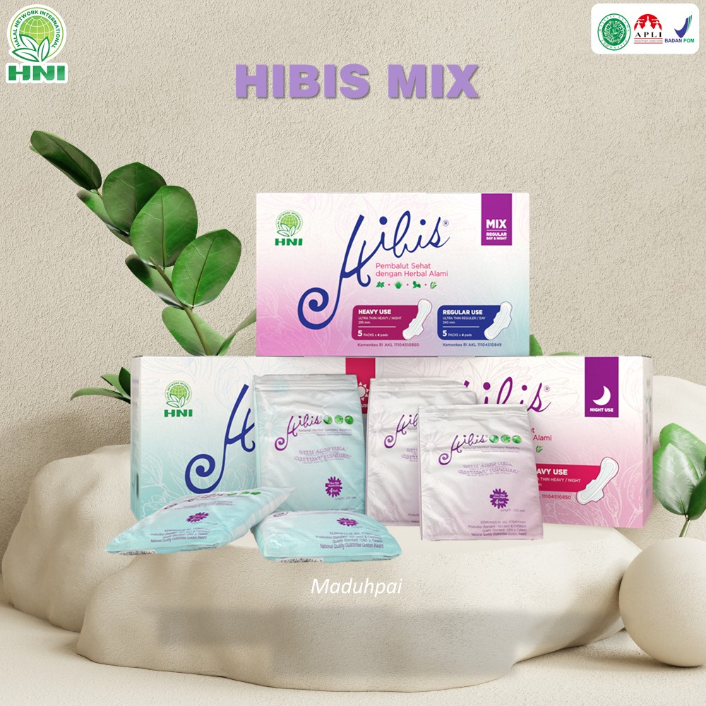 PEMBALUT HERBAL HPAI | Hibis Mix pantyliner reguler pembalut untuk kesehatan
