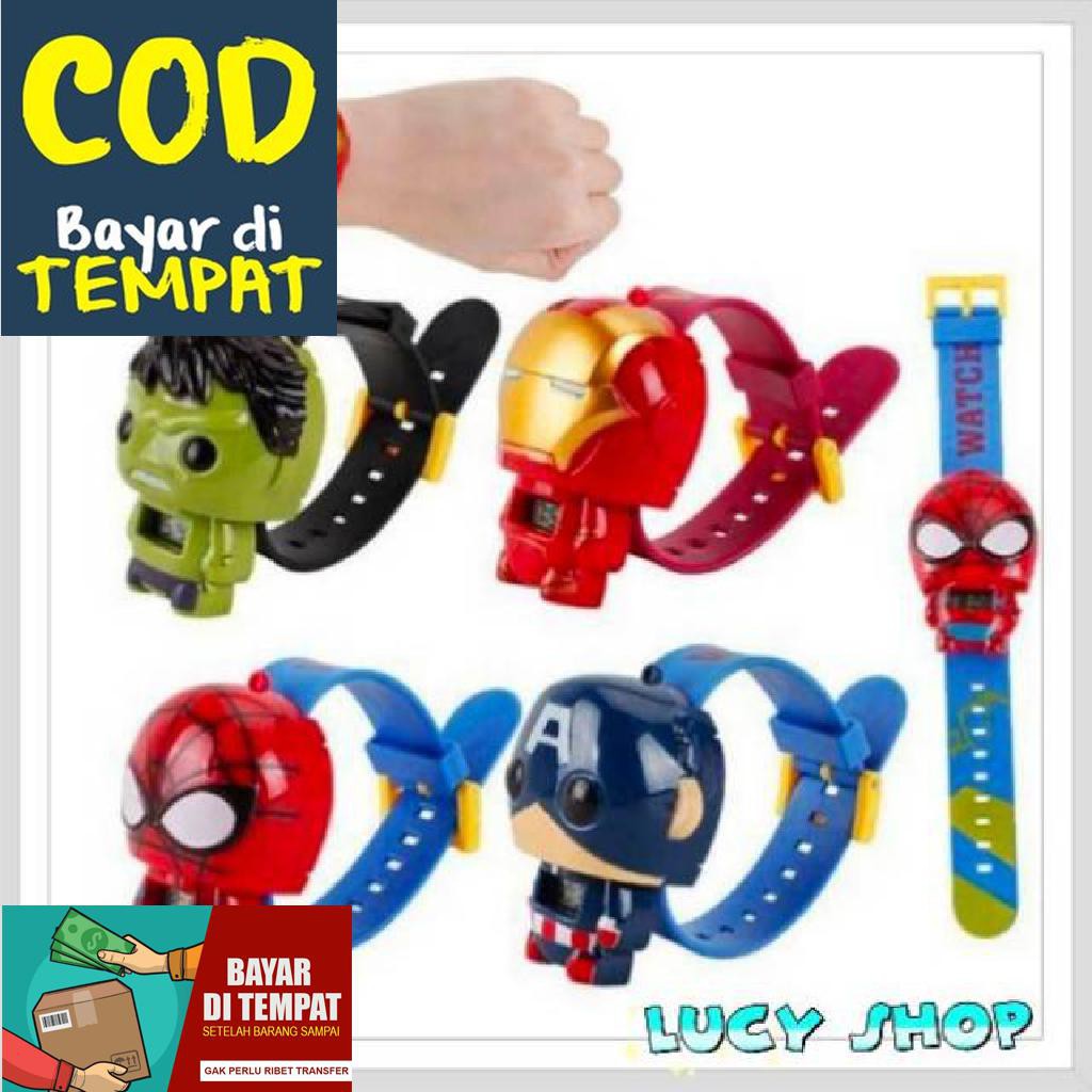 JAM TANGAN ANAK KARAKTER KARTUN MURAH KEPALA ROBOT SUPERHERO Sultan