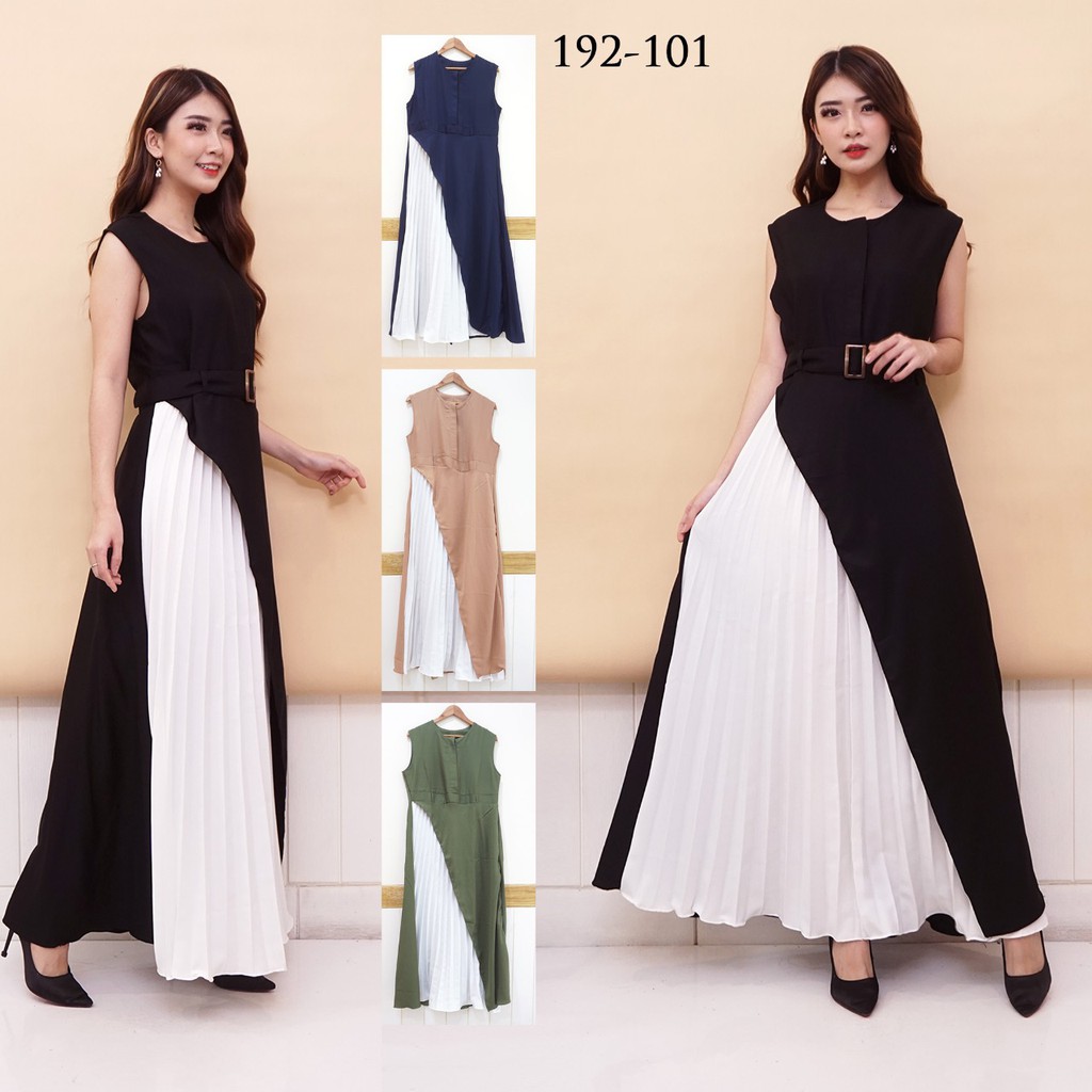 Dress Plisket Ellena 192.101/Dress Plisket/Dress Bangkok/long dress/dress pesta/baju pesta