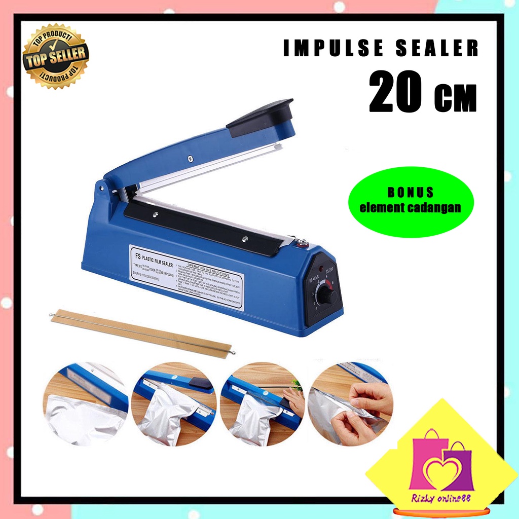 rizkyonline88 impulse sealer alat press perekat plastik 20 CM