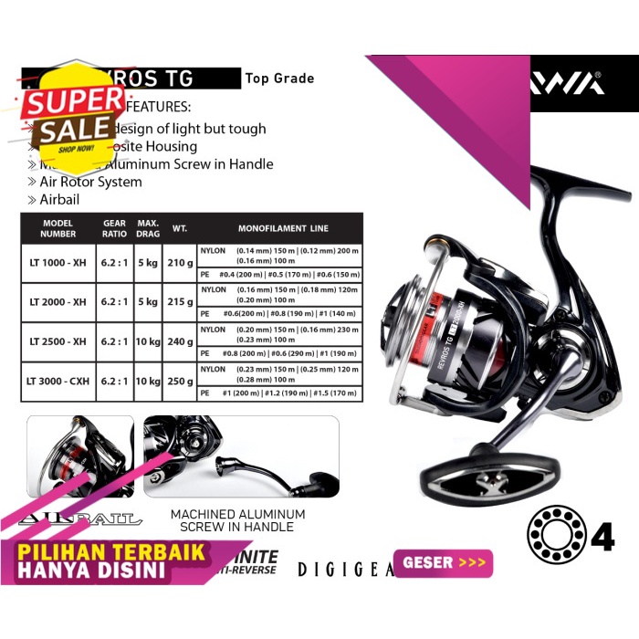 *Promo Murah* Reel Daiwa Revros TG LT 3000 CXH