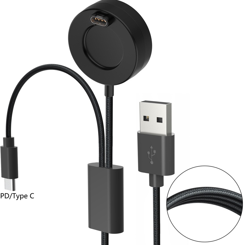 Btsg Power Adapter Charger Portable Stand Base USB Type-C Kabel Pengisian Cepat Untuk Garminfenix7 7S 7x6 5 5X Venu2 Smart