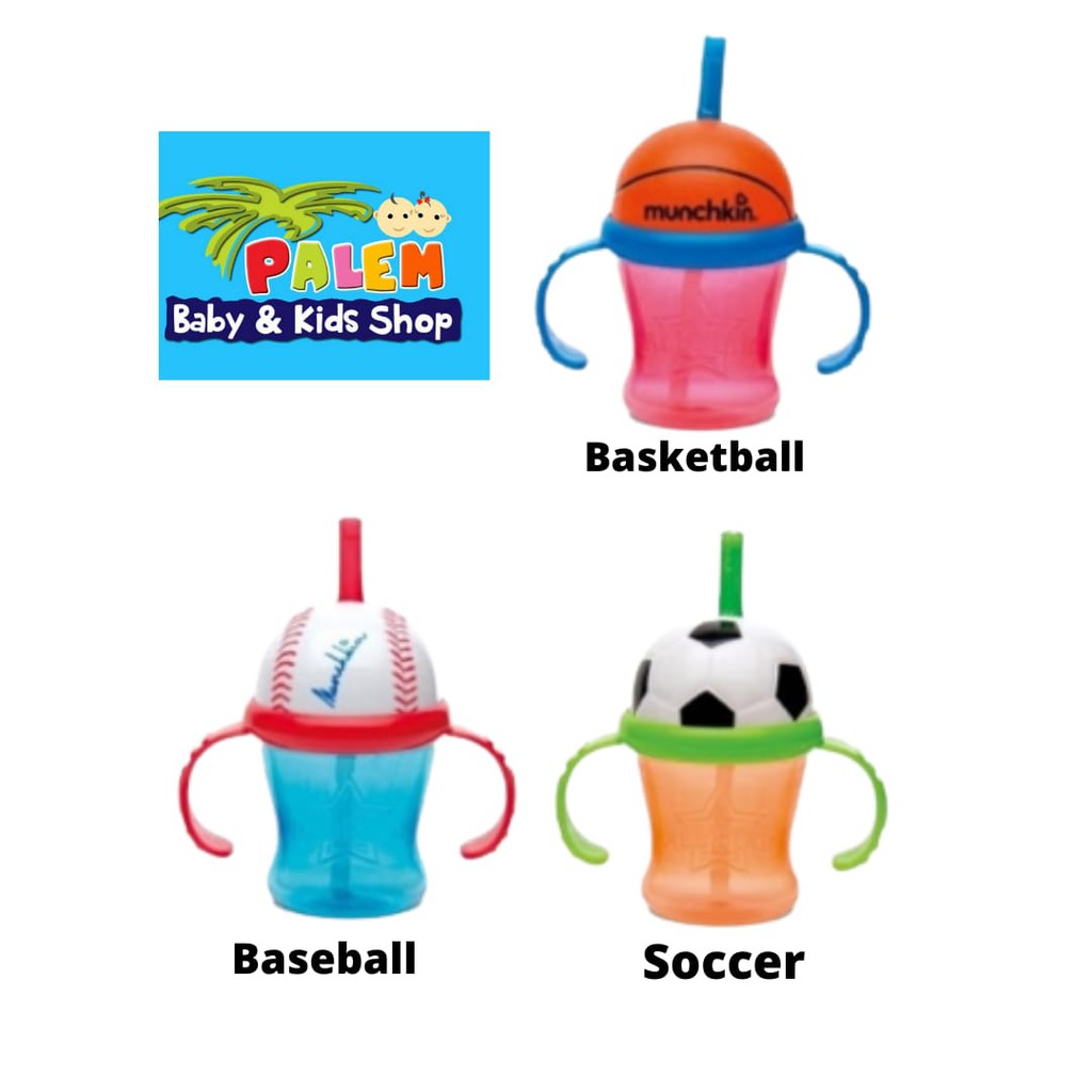 click lock weighted flexi straw cup - 207ml munchkin botol minum anak sedotan