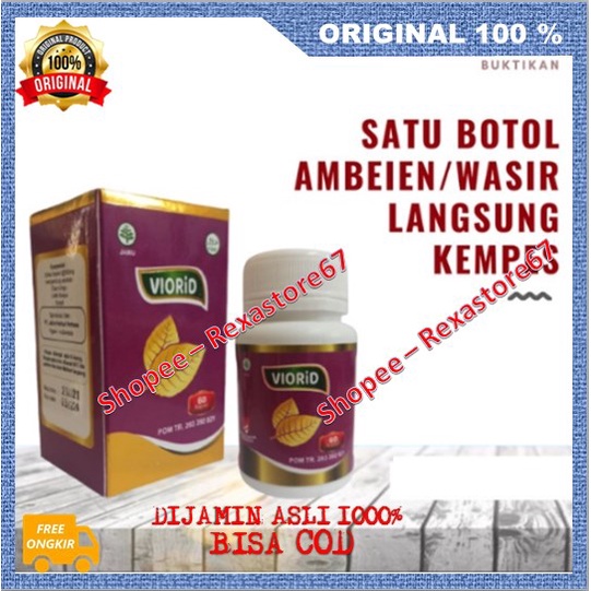 Viorid Kapsul Obat Ambeien Wasir Herbal Alami Paling Ampuh ASLI BPOM