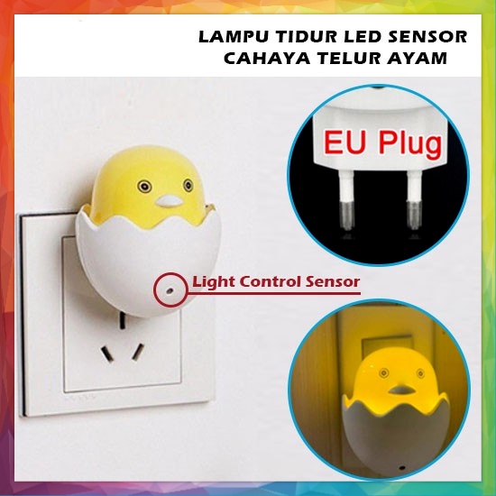 Lampu Tidur LED Telur Ayam Sensor Cahaya Dekorasi Kamar Night Light Lamp Chicken Egg Bebek Duck Unik