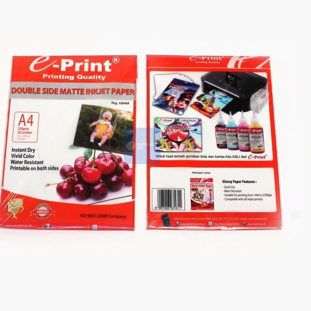 

♪ Eprint Photo Paper Double Side Matte Inkjet Paper A4 220gsm ➤