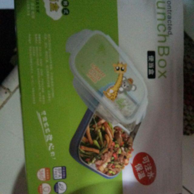 Kotak Tempat Makan Stainless Steel Anti Panas Tumpah Bento Untuk Lunch Bekal Nasi Tumis Lauk Sambal