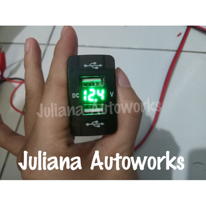 Car Charger 12V dan 24V 2USB 3.1A  Voltmeter USB untuk Mobil Honda