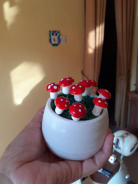 Hiasan Jamur Mini Pot + Jamur/ Bunga Plastik / Bunga Artificial / Hiasan Shabby / Home Decor