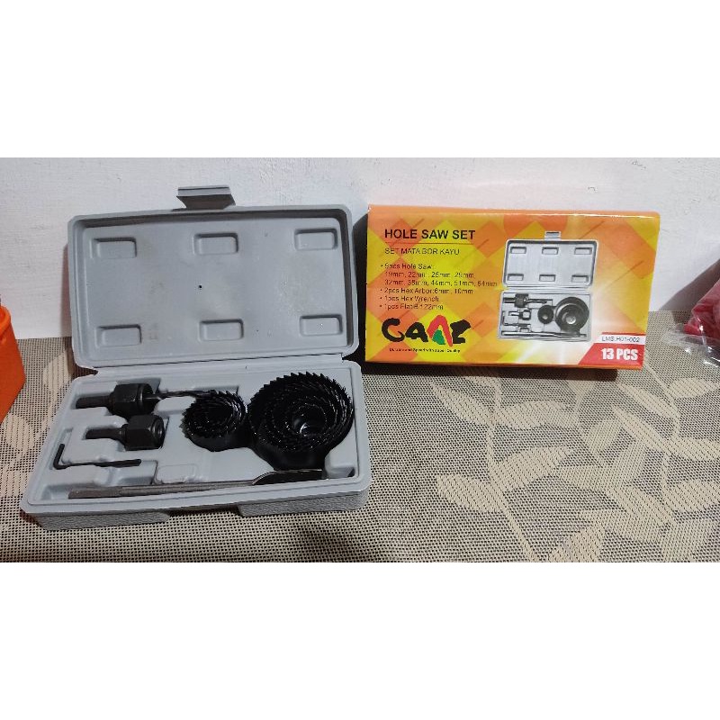 Hole Saw Set 13 Pcs Tool Kit Mata Bor lubang Kayu Pipa Hidroponik holesaw