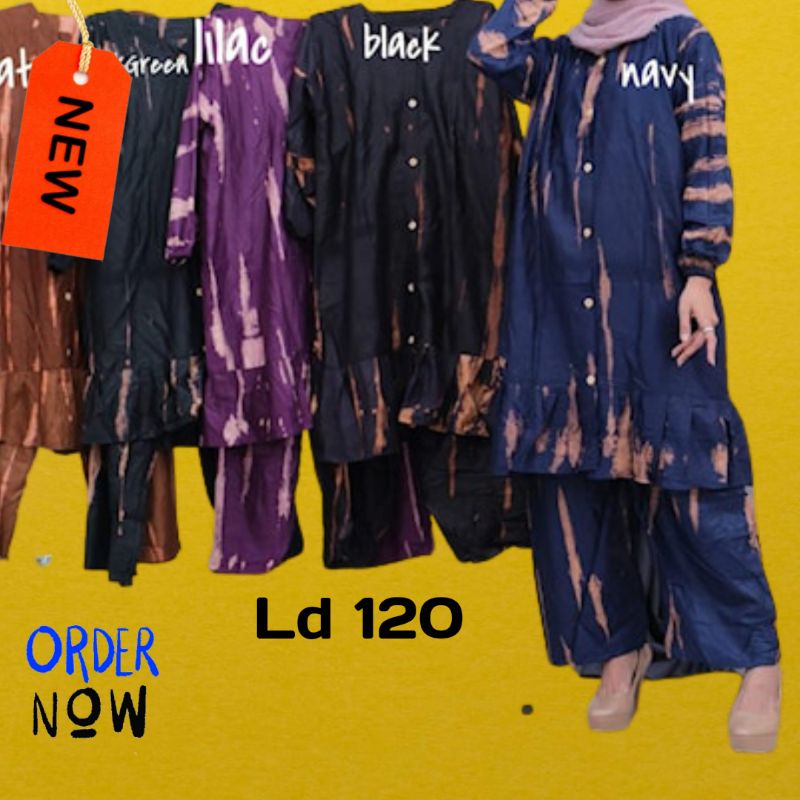 BAJU WANITA ONE SET JUMBO FULL KANCING Ld 120