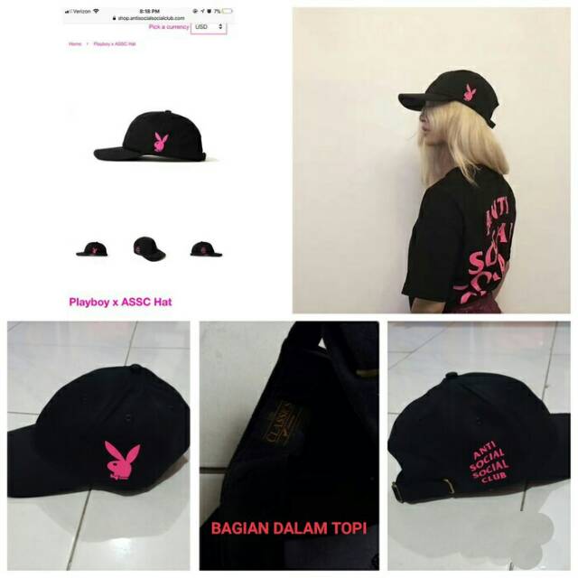 Topi Baseball Playboy x ASSC..