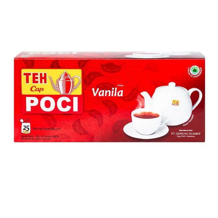 

Teh Cap Poci - Celup Vanilla 25's - Seduh Vanilla 50gr / Melati 40gr