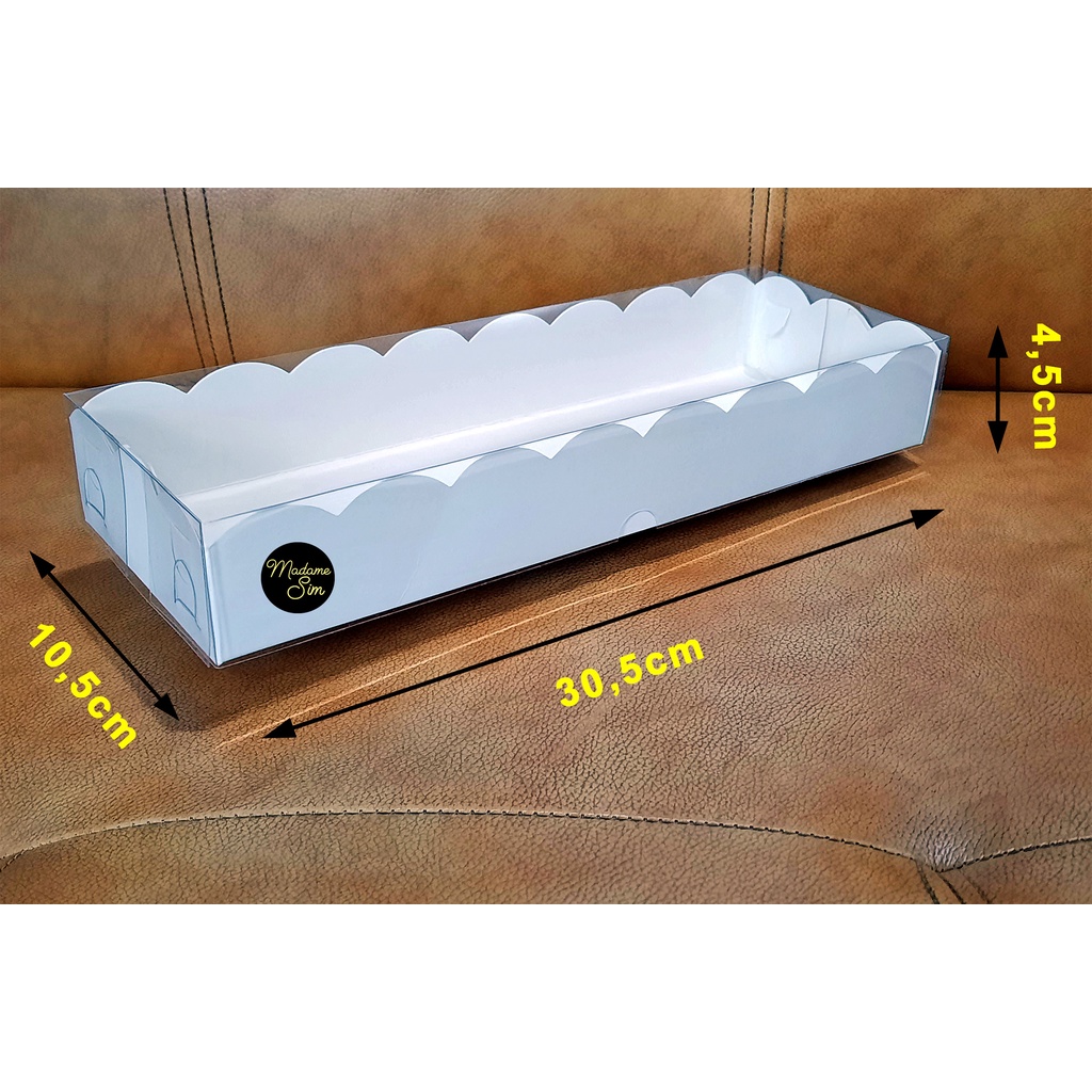 

BOX MIKA PUTIH - DUS KUE - KOTAK - KARDUS 30x10x4,5 (ISI : 10 PCS)