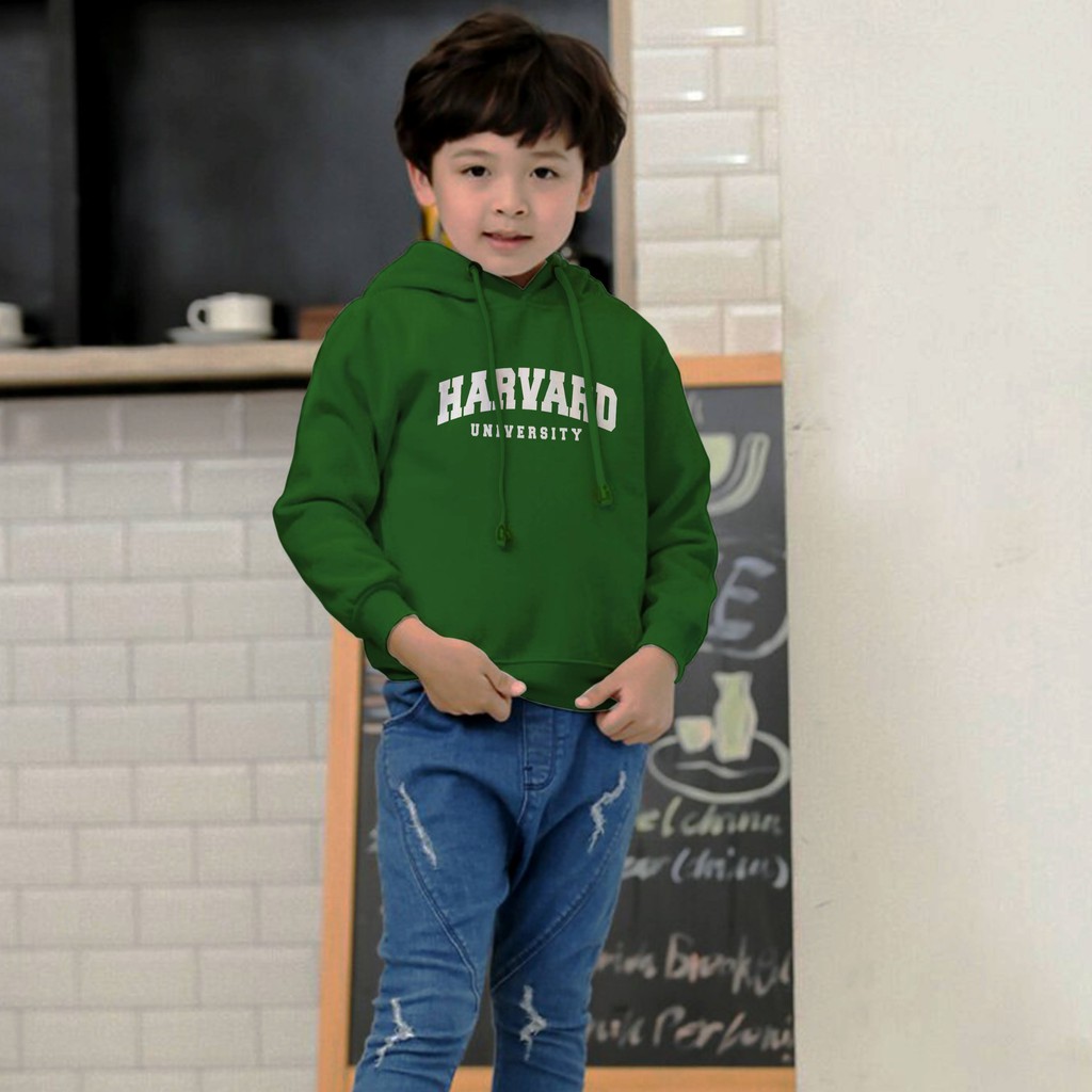 Jaket Hoodie Sweater Anak / HARVARD HIJAU / Jaket Hoodie Anak / Grosir BAJU Anak