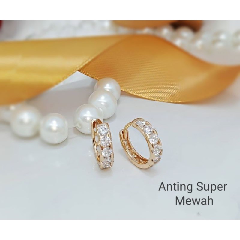 ANTING WANITA TITANIUM ANTING IMITASI BERLIAN ANTI KARAT