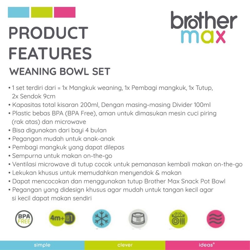 Brother Max Easy-Hold Weaning Bowl Set - Mangkok bayi