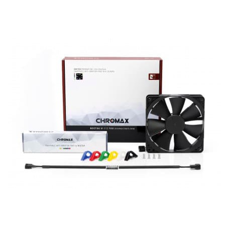 Coolerfan Noctua Chromax Swap Fan 12cm Black Fan With Multicolor Rubber - NF-F12 PWM CH.BK.S