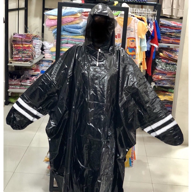 JAS HUJAN PENGUINS PX LENGAN BLACK COLOR/JAS HUJAN PONCO LENGAN PENGUINS WARNA HITAM SPESIAL BIG SIZE BAHAN 100%PVC