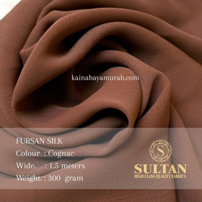 TERBARU     Kain Abaya Sultan Fursan Silk Cognac Polos