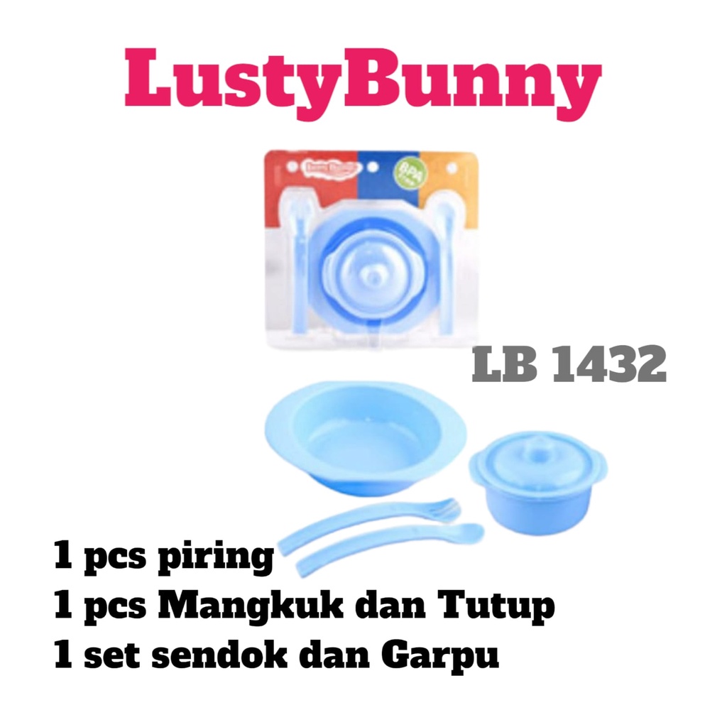 GloryBaby- LustyBunny Feeding Set Kemasan Mika Isi 3 pcs