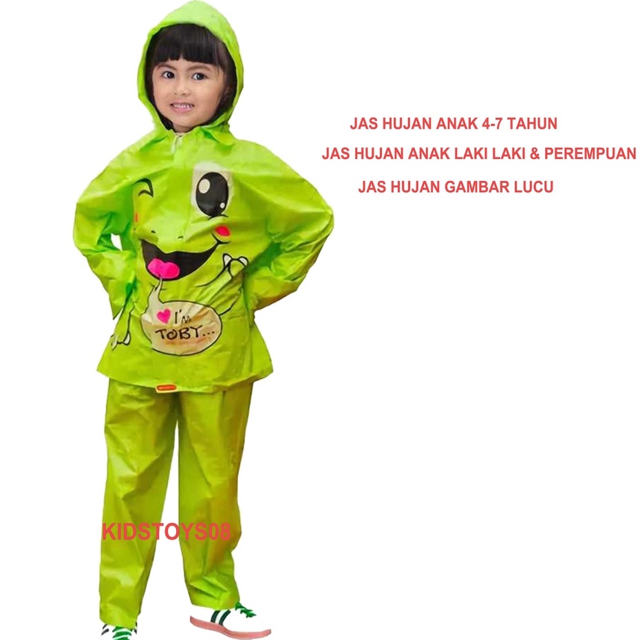 Jas Hujan Anak 4-7 Tahun Setelan Jaket Celana Laki laki &amp; Perempuan