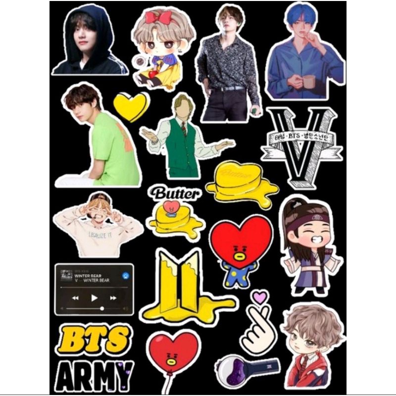 

Kpop bangtan v jk jin rm hobi stiker