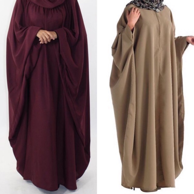 Kaftan Plain Batwing Abaya polos bisa req warna