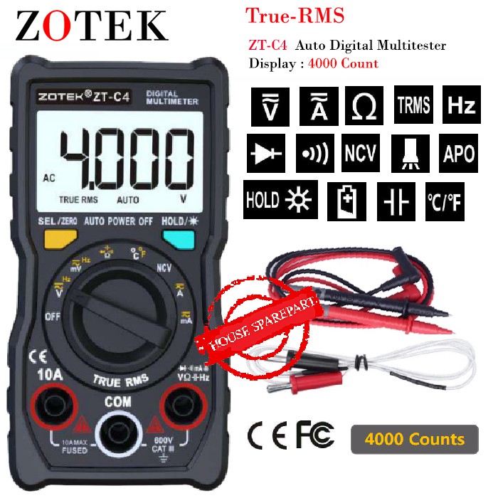 Zotek ZT-C4 Avometer Digital Multitester Digital Original AC/DC