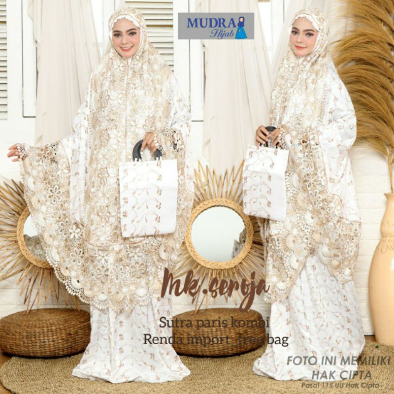 Mukena Seroja / Mukena Sutra kombi Renda Import / Mukena Prada Exclusive / Mukena Sutra Premium