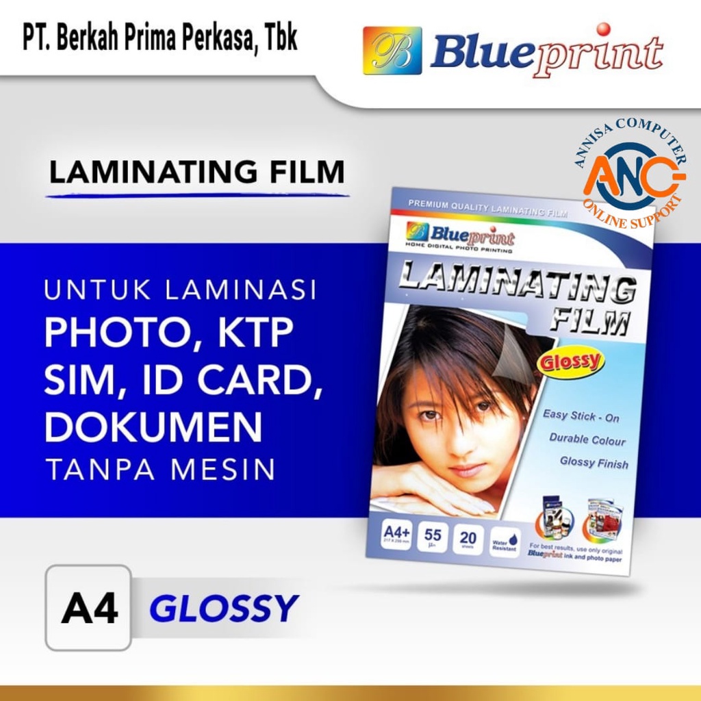 

Kertas Laminating Dingin / Laminating Glossy Film BLUEPRINT A4