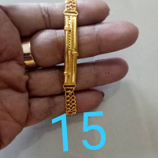 Gelang emas rante bambu emas 24karat kadar 99.9% 15gram