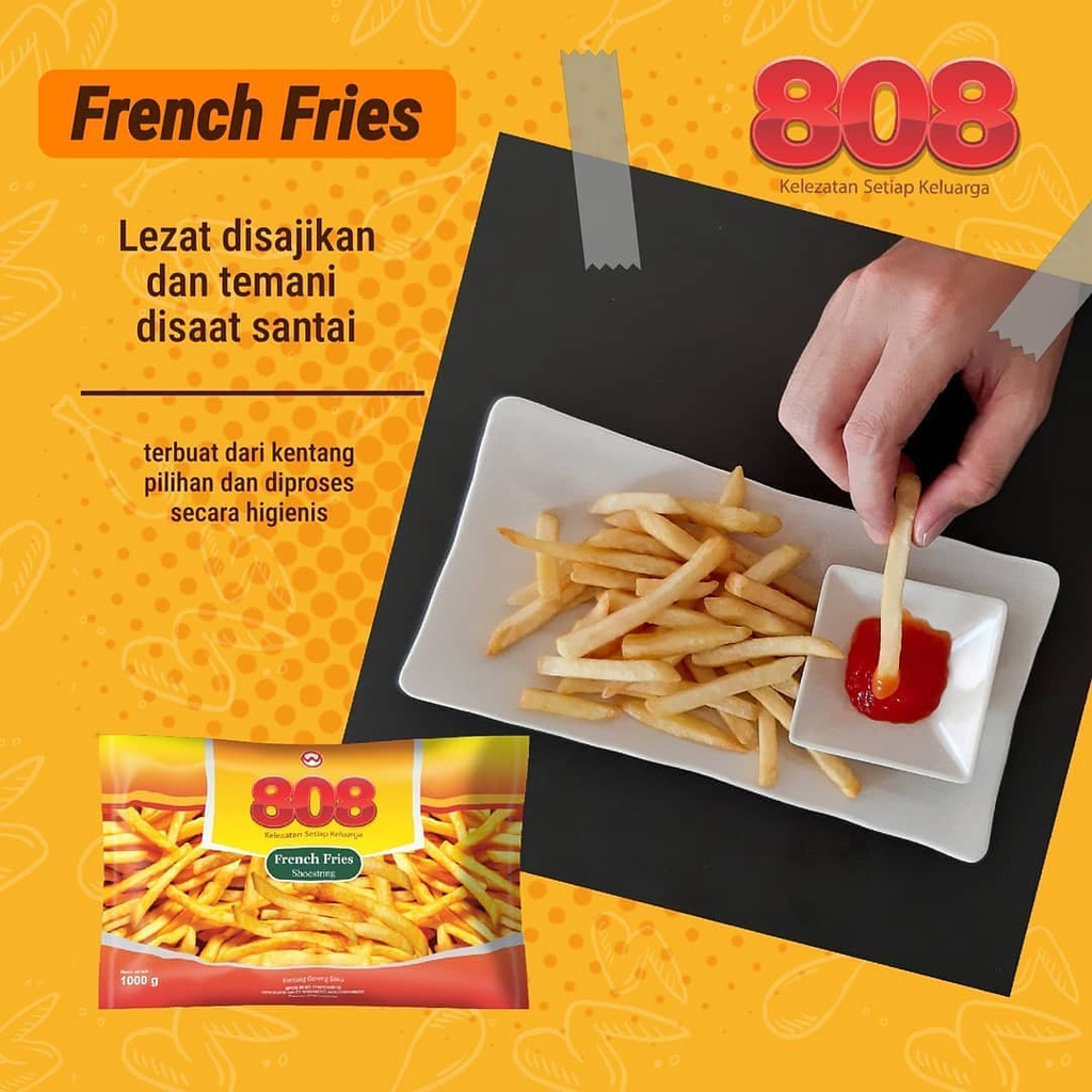 

KENTANG GORENG 500gr / 808 FRENCH FRIES 500GR / SKU - 8997014719139