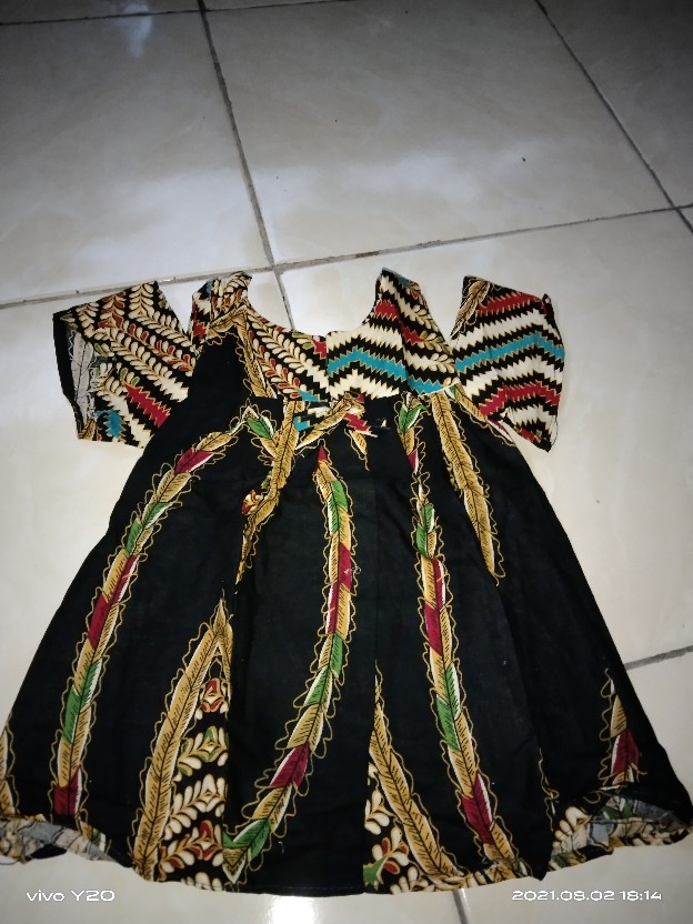 Dress Sabrina Batik Dress Batik Anak Lengan Pendek Cantik Murah