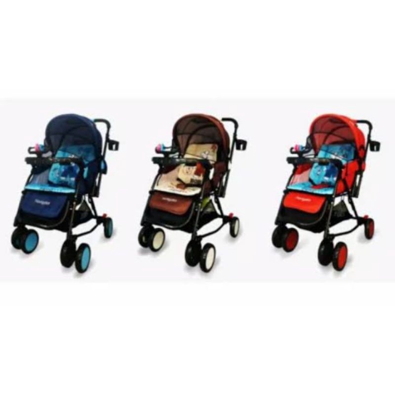 Babydoes stroller roza XL 389 kereta dorong bayi murah