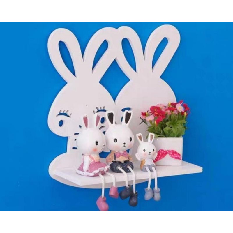 RAK VINTAGE KELINCI KEKINIAN/TEMPAT HIASAN DINDING