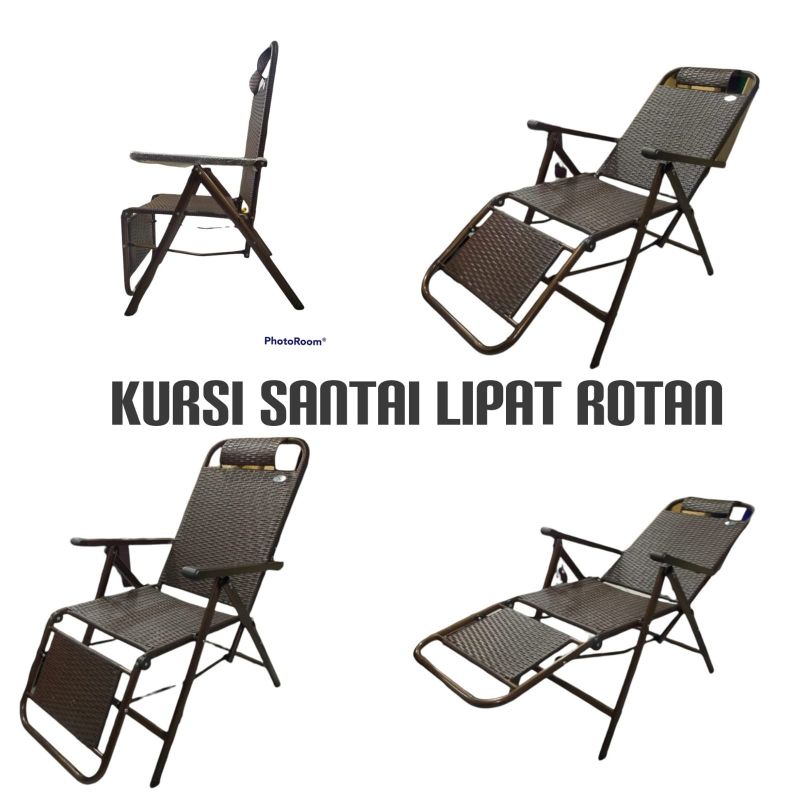 kursi santai malas rotan lipat
