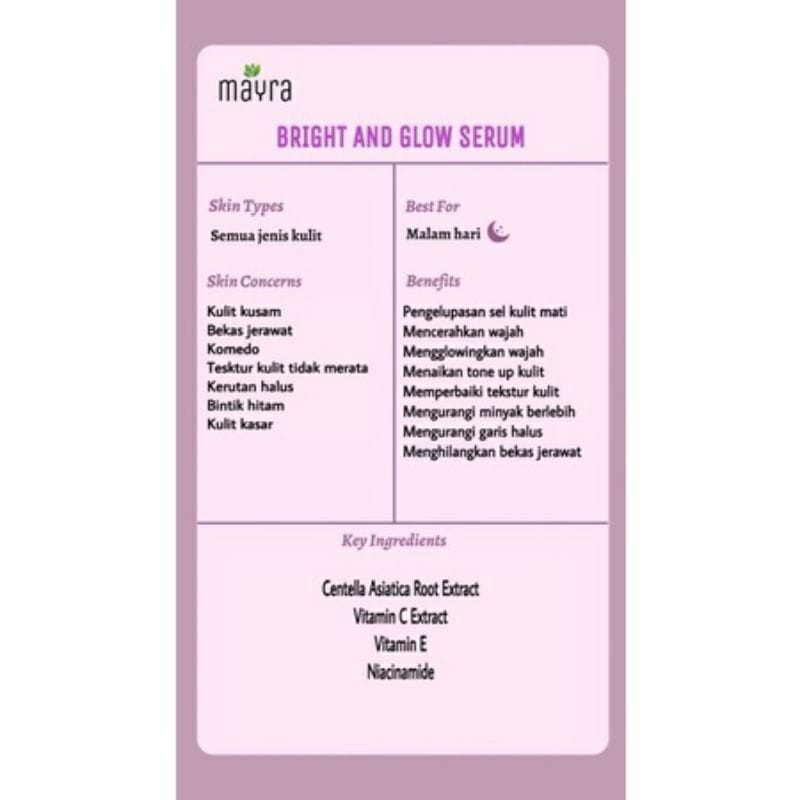 MYO SERUM BPOM / MAYRA SERUM BRIGHT &amp; GLOW BPOM NEW PACKAGING BOX | MYOBEAUTY Serum Vit C Whitening Glowing Viral 20ML Kemasan Baru| Serum Mayra