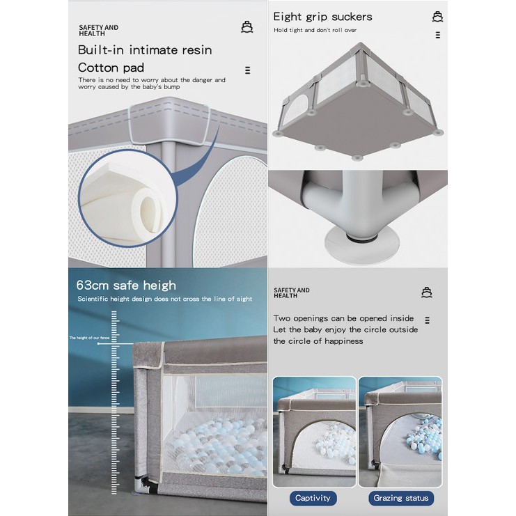 KURU Baby Playpen Playmat Tempat Bermain Anak | Pagar Main Anak