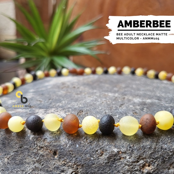 Kalung Amber Dewasa Premium Matte Multicolor 46-57cm ANMM105 By Amber Bee