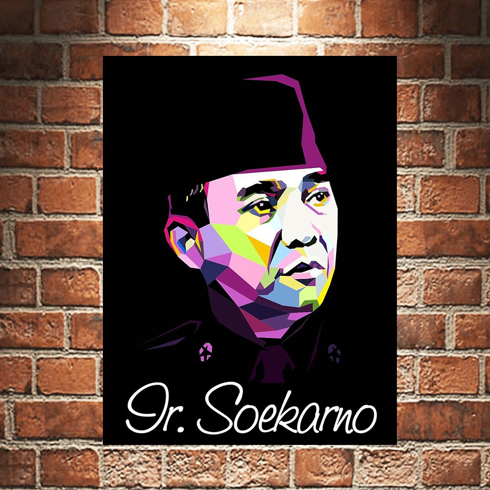 Sukarno Soekarno Presiden Indonesia Poster Kayu Pajangan Dekorasi
