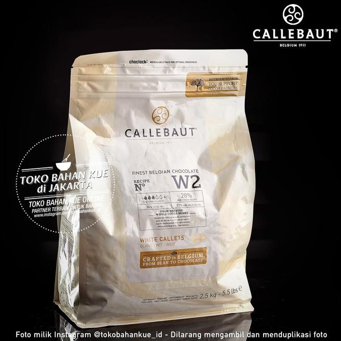 

Callebaut W2 1kg WHITE Chocolate Couverture 28% Cokelat Putih Coin