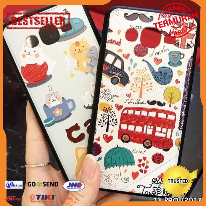 CASE HP SAMSUNG J3 2016 J3 PRO 2017 LONDON CAT 3D RELIEF CASE CASING