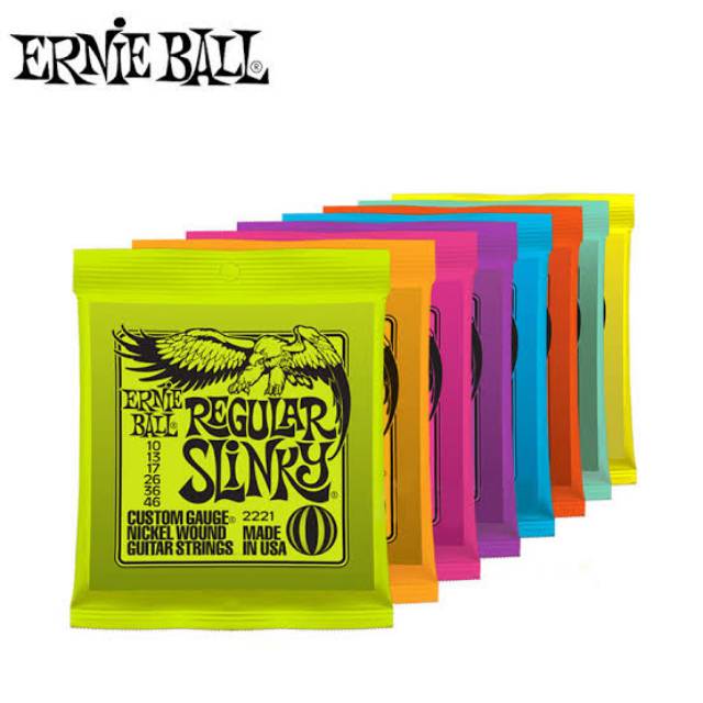 Senar Gitar Elektrik Ernieball String Ernie Ball Slinky 0.8, 0.9, 0.10, 0.11 Set