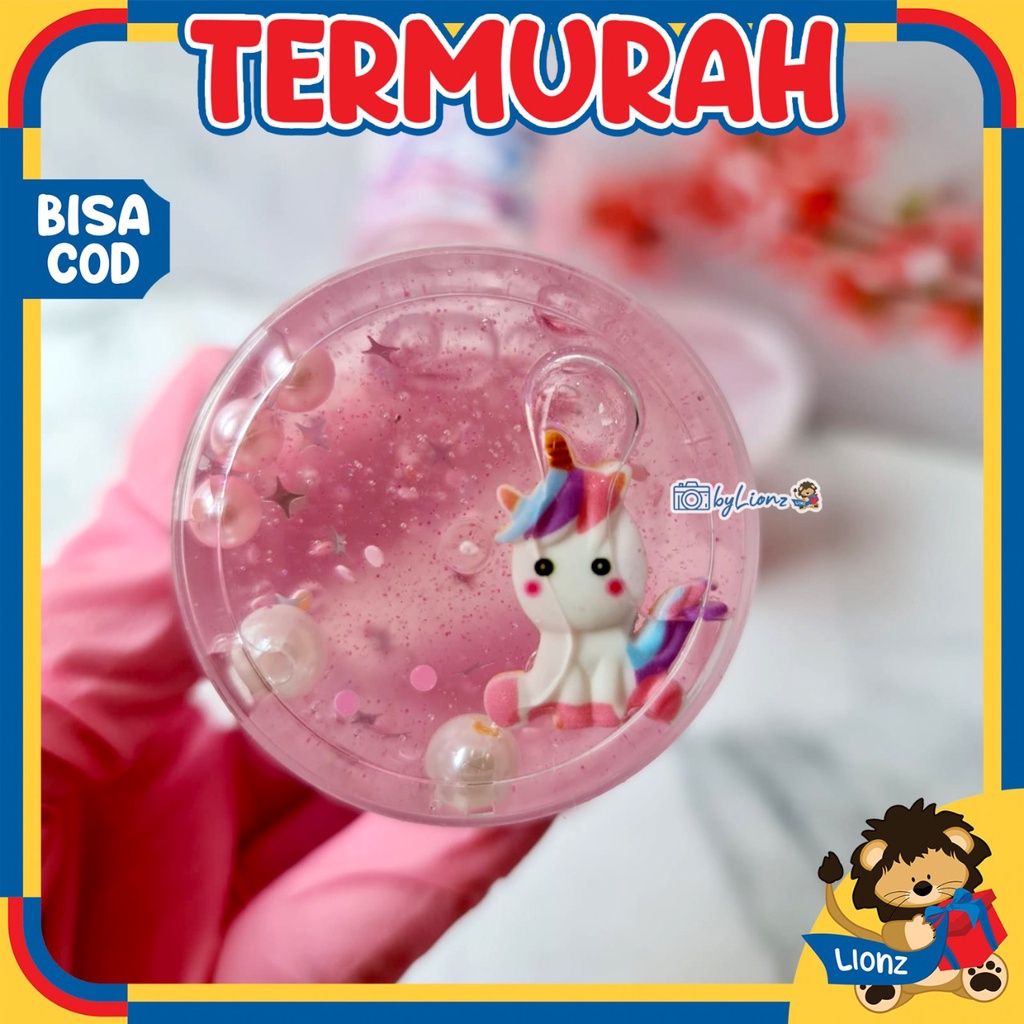 Unicorn Pinky Pearl slime by kadokado.idn base original clear