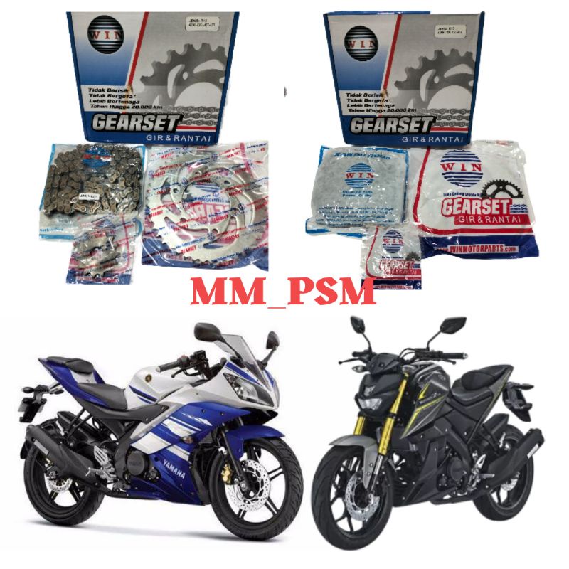 GEAR PAKET GEAR SET R15 V1 V2 XABRE 1 SET GEAR DEPAN BELAKANG RANTAI