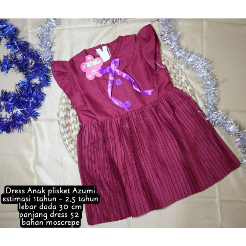 DRESS PLISKET ANAK AZUMI / DRESS TUTU DASTER ANAK MURAH