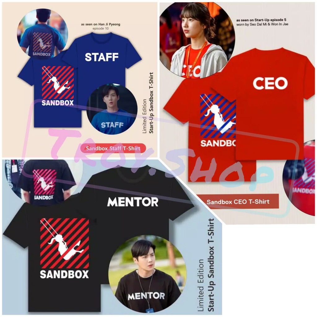 Kaos Korea START UP SANDBOX MENTOR CEO STAFF Tshirt Baju Atasan Wanita Pria