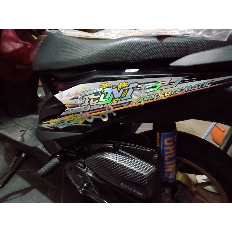 Striping sticker Beat deluxe 2020 custom transparan hologram variasi